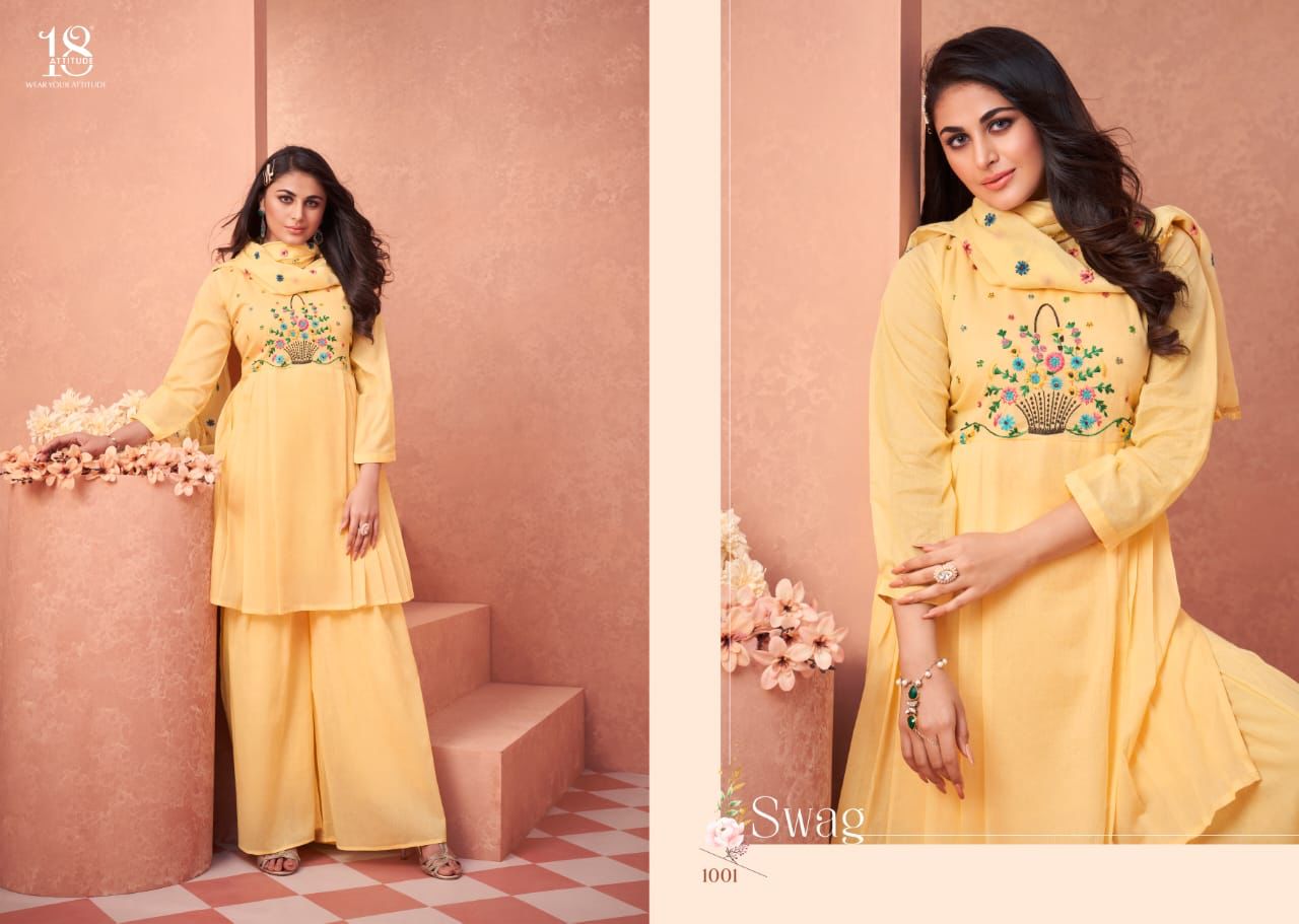 Swag By 18 Attitude 1001-1007 Readymade Salwar Suits Catalog